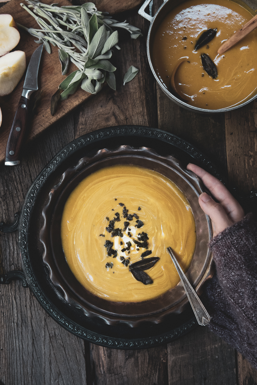 Butternut Squash and Apple Soup - Chasing the Seasons