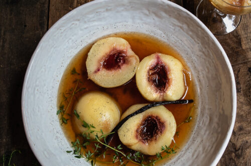 poached peaches