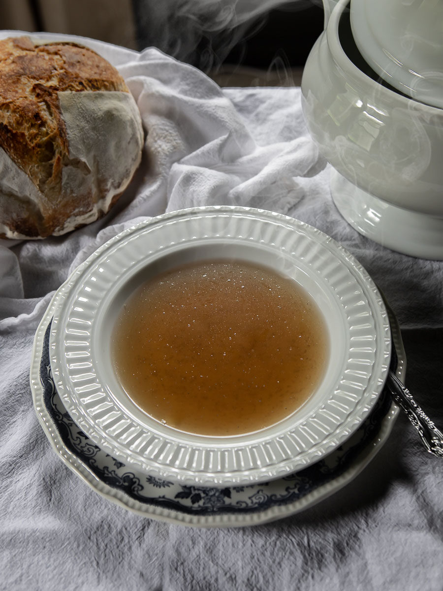 homemade chicken broth